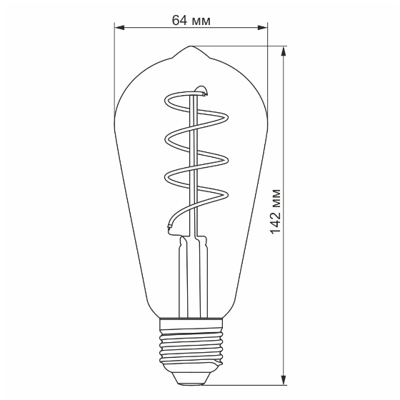 Лампа ST64 5W E27 2200К 220V Filament ASD LED Videx Житомир