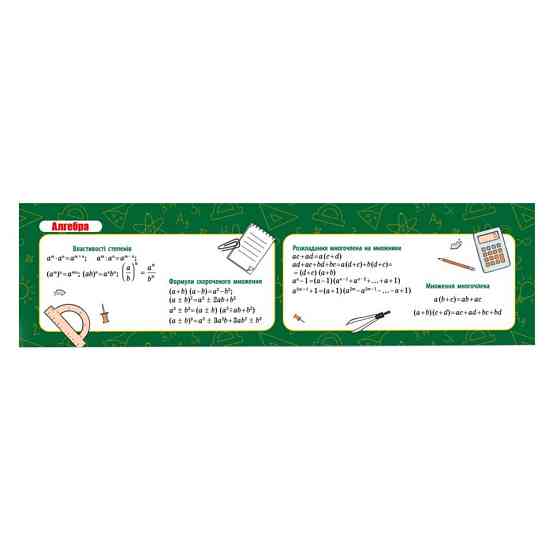 Картонная закладка-шпаргалка Алгебра 147882 для 7-11 класса Винница
