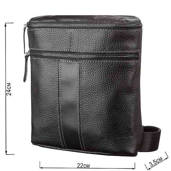 Сумка чоловіча SHVIGEL 11102 шкіряна Чорна Київ