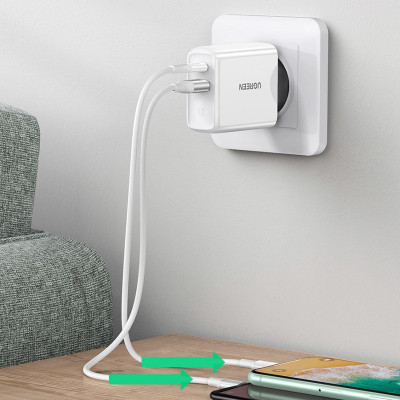 Зарядний пристрій Ugreen CD170 36W USB + Type-C Charger (White) (60468) Вінниця - фото 4