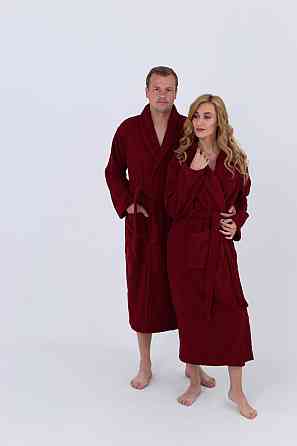 Мужской махровый халат Ideal Textile L бордовый (56860501) Черновцы
