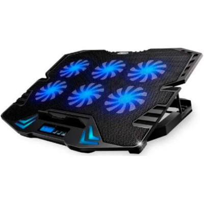 Підставка до ноутбука IceCoorel 10-17", 6*70mm 1800 RPM, 2*USB, + LCD, 365*297*30mm, Black (K8) Вінниця - фото 1