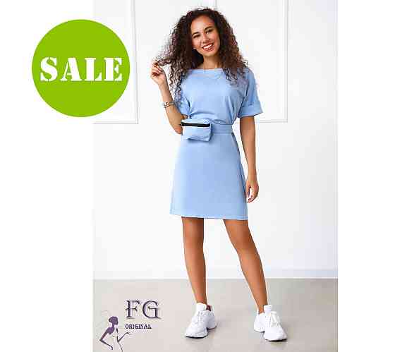 Жіноче літнє плаття з сумочкою на поясі "Амбер" оптом | Норма і батал | Розпродаж моделі Київ