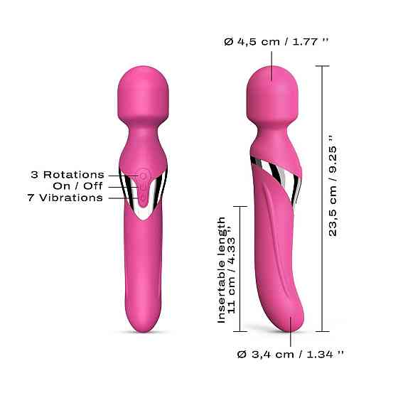 Вибромассажер 2в1 Dorcel Dual Orgasms Magenta классический массажер и вибратор с жемчужным массажем Sex Aura Киев
