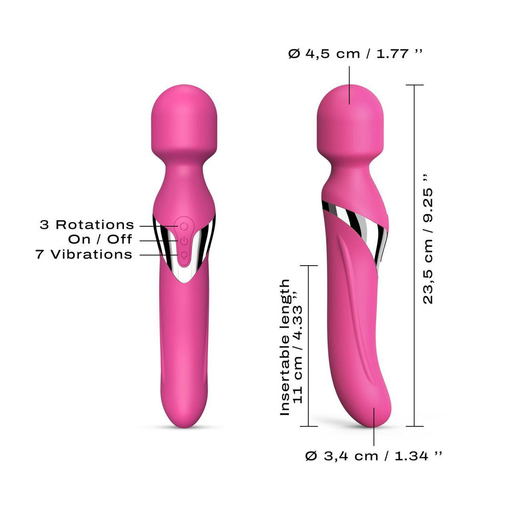 Вибромассажер 2в1 Dorcel Dual Orgasms Magenta классический массажер и вибратор с жемчужным массажем Sex Aura Киев - изображение 4