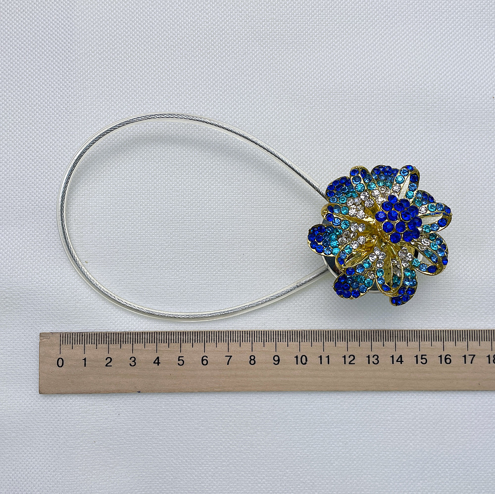 Магніти для штор та гардин "Flowers" набір 2 шт Синій з золотистим (81-199) Київ - фото 7