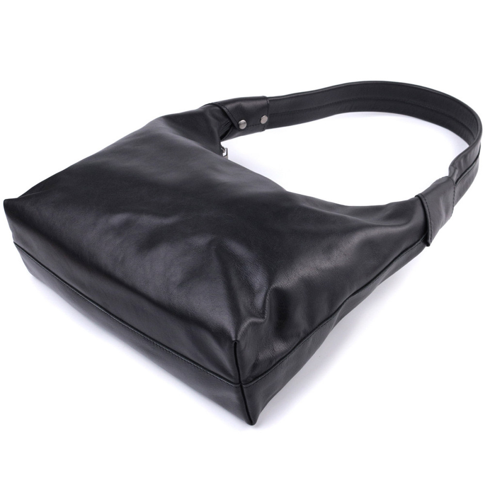 Практичная женская сумка на плечо из гладкой натуральной кожи Shvigel 22828 Черная Киев - изображение 6