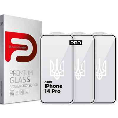Скло захисне Armorstandart Pro 3D LE Apple iPhone 14 Pro Black 3 шт (ARM77601) Вінниця