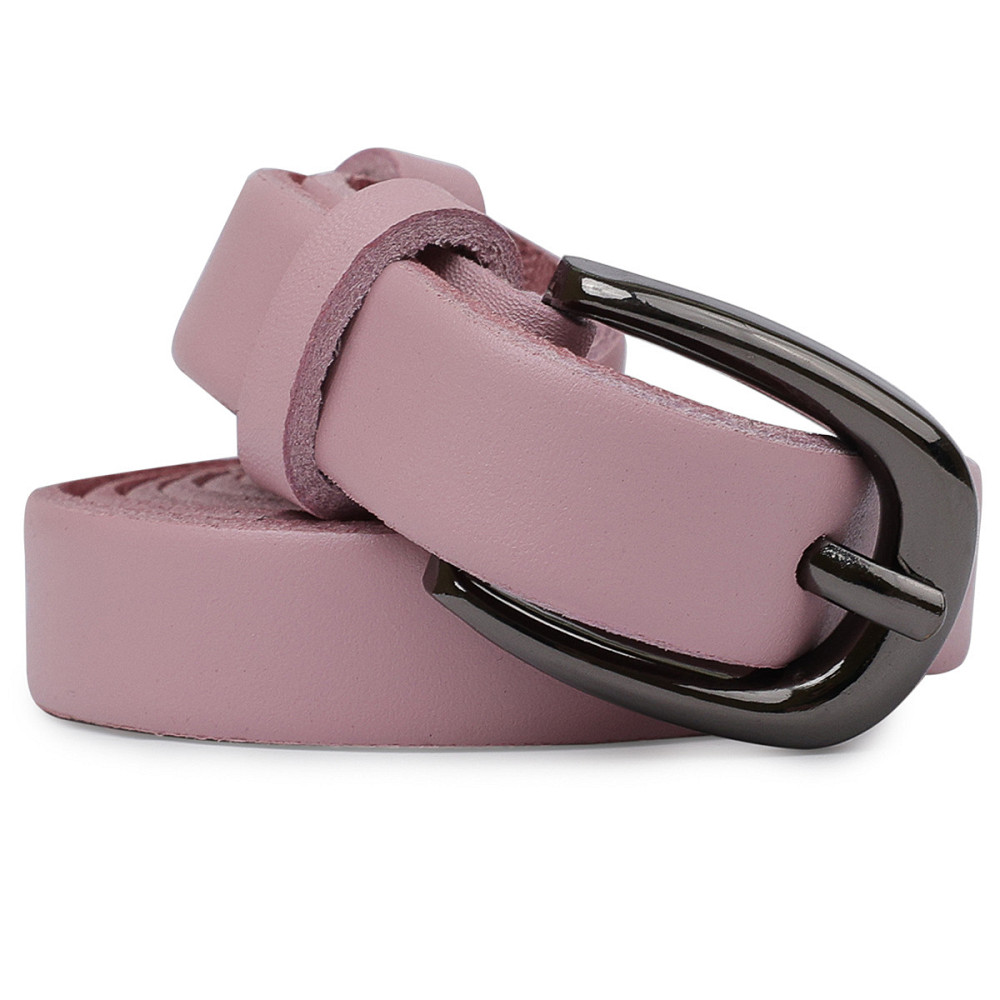 Тонкий ремень из натуральной кожи Vintage 20761 Розовый Киев - изображение 2