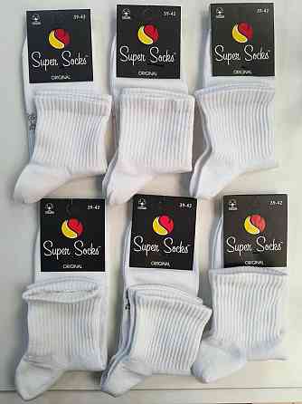 Набір чоловічих спортивних шкарпеток (6 шт.) середні за висотою білого кольору Super Socks MS6 Київ