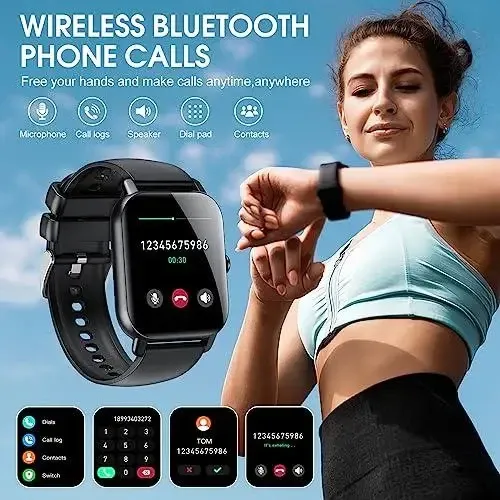 Смарт-годинник Ddidbi P66: 1.85" HD-дисплей, Bluetooth-дзвінки, крокомір та моніторинг здоров’я (Стильний чорний дизайн) Київ - фото 2