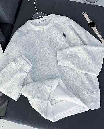 Жіночий стильний оверсайз світшот з лого та імітацією футболки двонитка Меланж Одеса