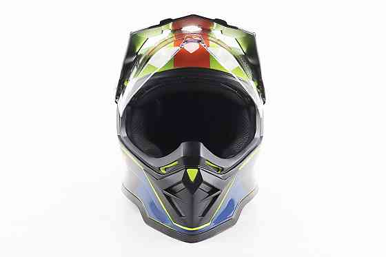 Шолом кросовий/ендуро/АТV зі склом BLD-819-7 S (55-56см), ЧОРНИЙ/ЖОВТО-ПОМАРАНЧЕВИЙ Киев