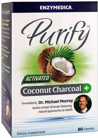 Активированный кокосовый уголь Enzymedica Activated Coconut Charcoal+ 60 капсул Киев