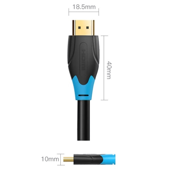 Кабель HDMI M - M, 3.0 м, V2.0, 4К/HD 60Гц, PVC type, чорний Vention Винница - изображение 3