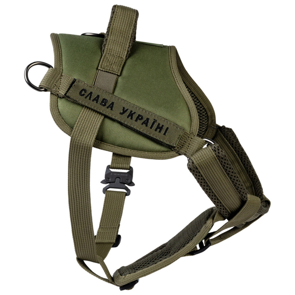 Шлей для служебных собак WAUDOG PRO, металлический фастекс, L, В 70-100 см, хаки Киев - изображение 1