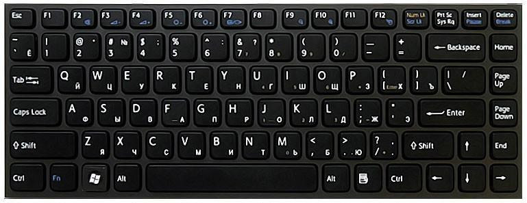 Клавиатура для ноутбука Sony Vaio (VPC-Y) Black, (Black Frame) RU Вінниця - фото 2