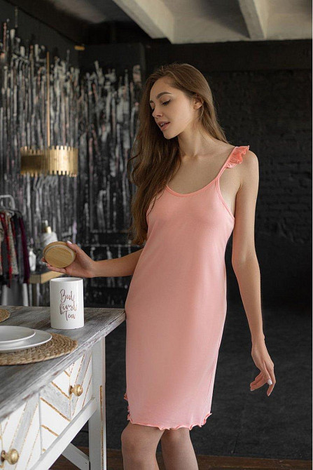 Нічна сорочка з бавовни Marsana 03-085 S, Персик Київ - фото 1