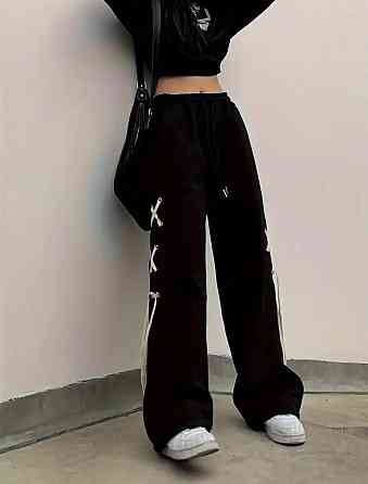 Женские оверсайз багги-штаны с минималистичным дизайном двунитка Одесса