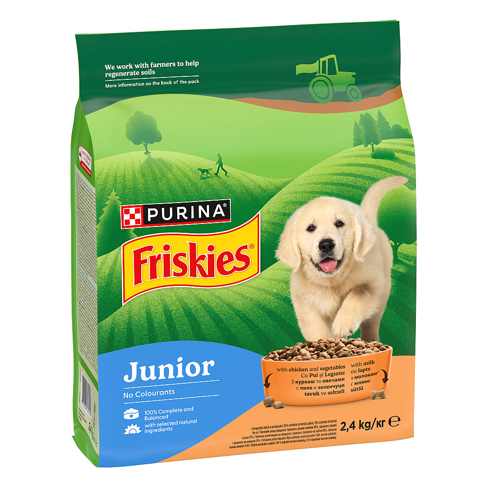 Сухой корм FRISKIES Junior (Джуниор) для щенков, с курицей, овощами и молоком, 2.4 кг Киев - изображение 3