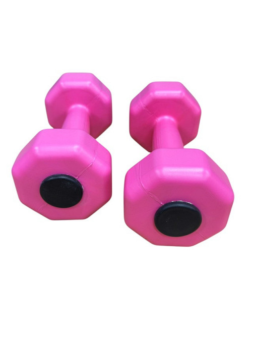 Гантелі для фітнесу композитні в пластику 2*2 кг Вишневе - фото 1