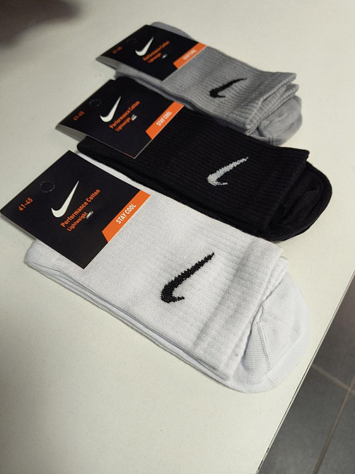 Набір жіночих якісних бавовняних шкарпеток 3 штук Nike 3 Київ - фото 3