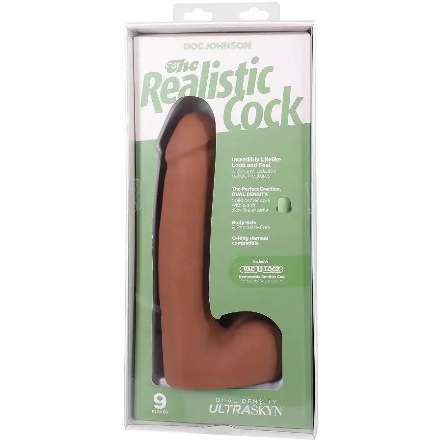 Фалоімітатор Doc Johnson The Realistic Cock ULTRASKYN - 9 Inch with Balls Caramel Львів - фото 9