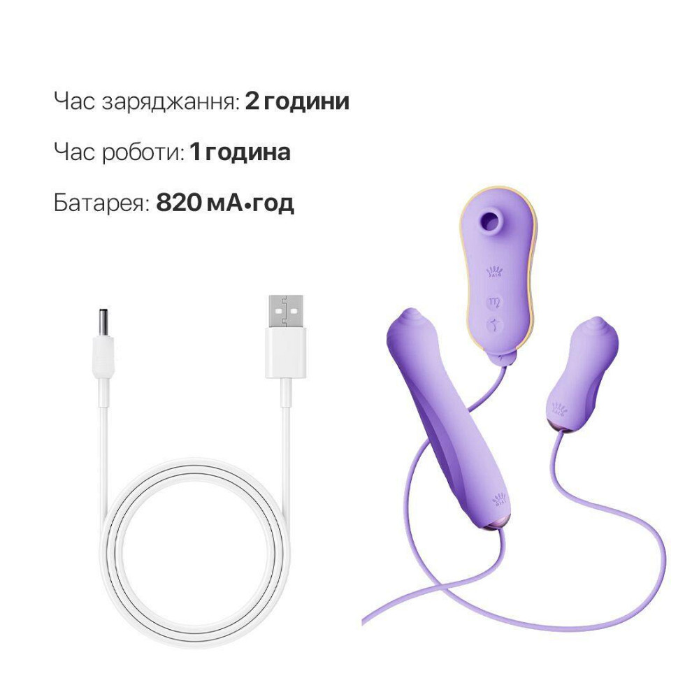 Набор 3в1 Zalo – UNICORN Set Violet, виброяйцо, пульсатор, вакуумный стимулятор Sex Aura Киев - изображение 6