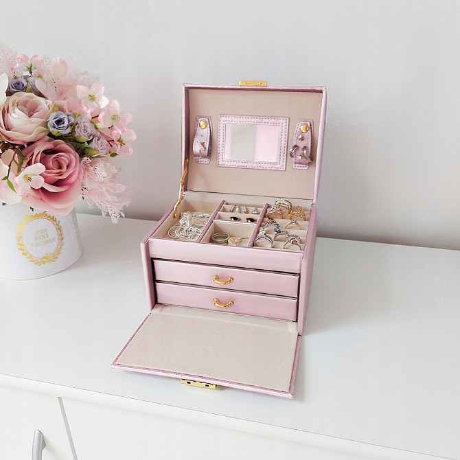 Шкатулка - футляр для хранения украшений с ключом Beautylushh (6400) Pink Нововолынск - изображение 6