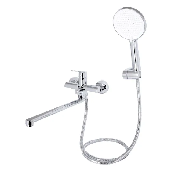 Смеситель для ванны Qtap Evia с душевым гарнитуром, длинный излив QTEVI260CRM47579 Chrome Киев