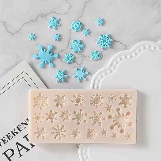 Силиконовый молд Снежинки 46 на 110 мм серый Киев