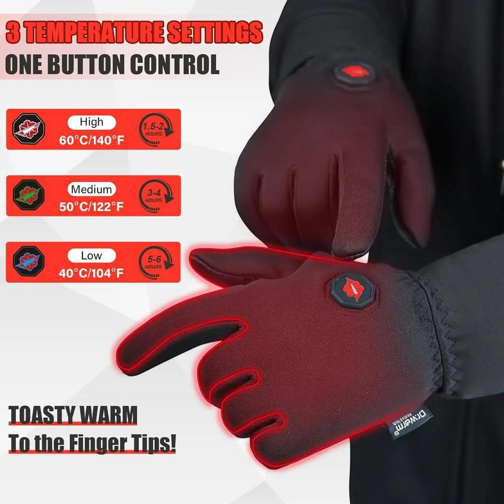 Рукавички з підігрівом для чоловіків і жінок з акумуляторами Dr.Warm G55 Луцк - изображение 3