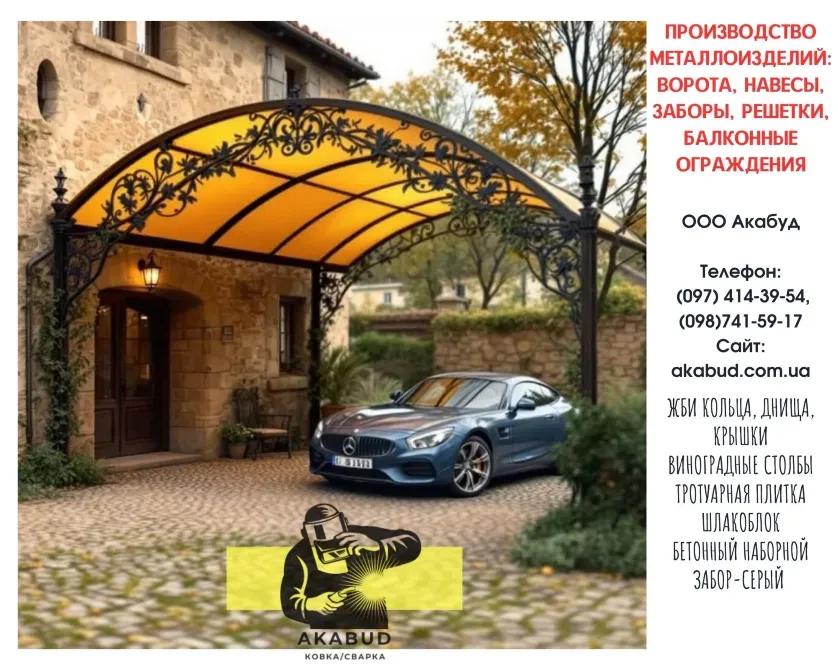 Паркани з профлиста, навіси, ворота відкатні та розпашні Кривий Ріг - фото 7