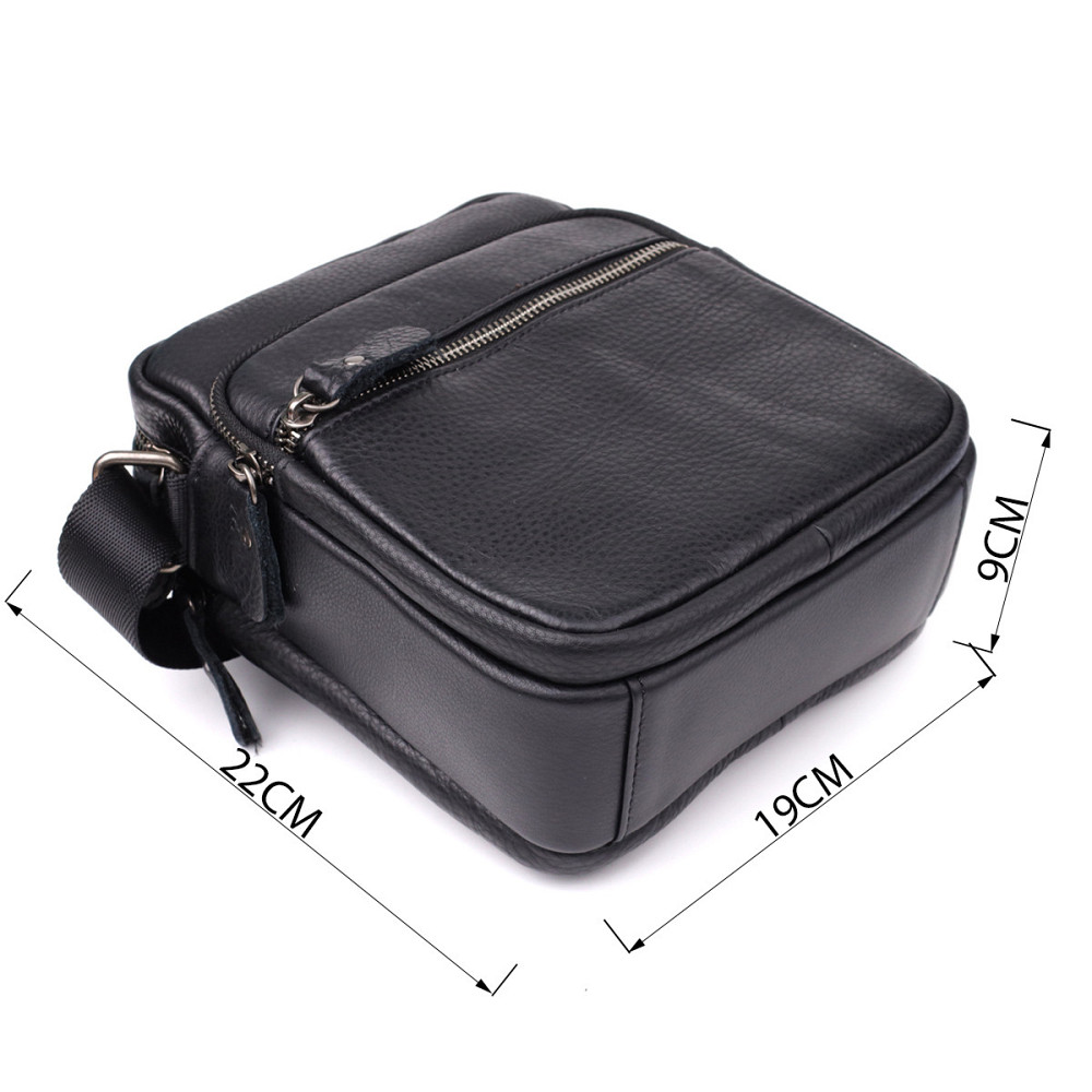 Вместительная мужская сумка на плечо из натуральной кожи Vintage 23022 Черный Киев - изображение 8