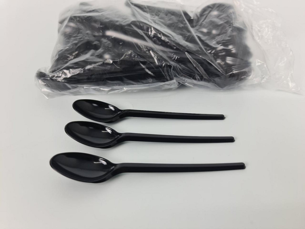 Ложка пластикова чайна чорна Андрекс (100 шт.) Харків - фото 4