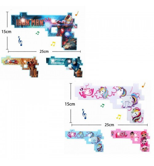 Пистолет MINECRAFT 9914A/B герои батар.муз.свет.6цв.кул.25*15 /240/, шт Киев - изображение 1