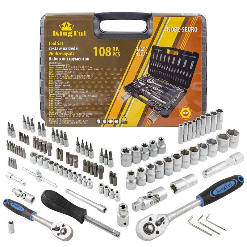 Набор инструментов 108пр.1/2'',1/4''(6гр.) (4-22мм) KT-41082-5EURO Одесса - изображение 3