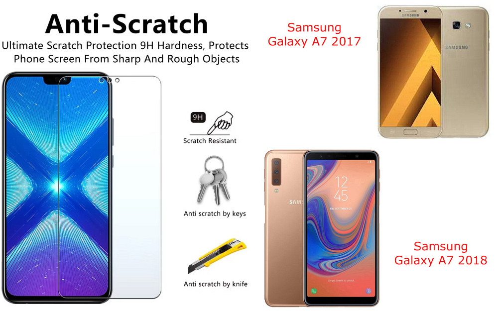 Захисне скло NeoGlass для Samsung Galaxy A7 2017, Galaxy A7 2018 – надпрозоре та стійке Київ - фото 1