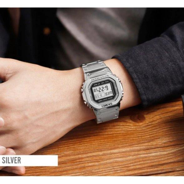 Мужские наручные часы Skmei 1456 Singapore Серебристые Винница - изображение 6