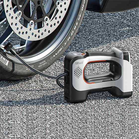 Акумуляторний компресор Litheli з ліхтарем, живлення від павербанку (УМБ Litheli Power Bank 20000 mAh, 45 W, 2А в комплекті) Київ