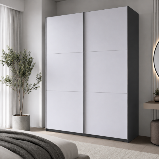 Шафа купе Doros G-Caiser Антрацит/Білий 2 ДСП / 3 частини 160х60х240 (42005410) (DRS-012243) Львів