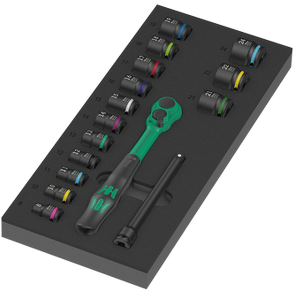 Набір ударних головок 3/8" 8-24мм Wera з тріскачкою 16шт. (05150114001) Одеса - фото 1