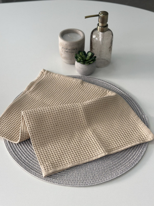 Вафельний рушник Ideal Textile 40х60 см 240 г/м2 (56860817) Бежевий Чернівці - фото 10