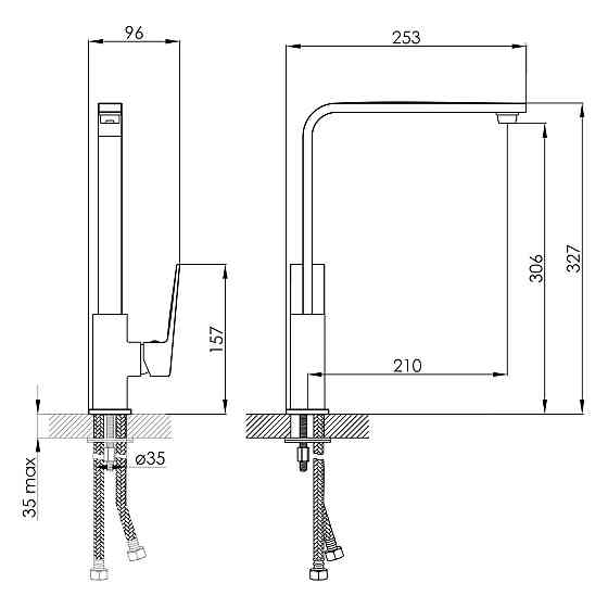 Смеситель для кухни Imprese VIOLIK черный\матовый f03410810AA Киев