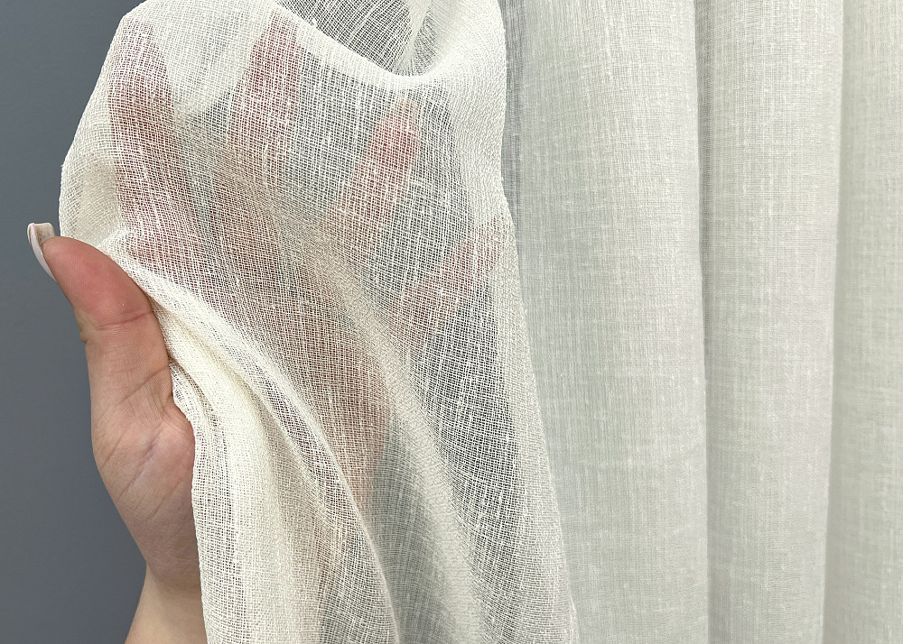 Тюль VR-Textil 2042т Льон Шліфований однотонний з відблиском Кремовий 400х270 см (42-1157) Київ - фото 6