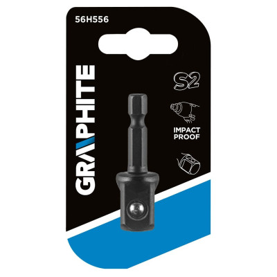 Адаптер для инструмента Graphite ударный, переходник, 1/4"- Hex 1/2" Square, сталь S2 (56H556) Винница - изображение 2