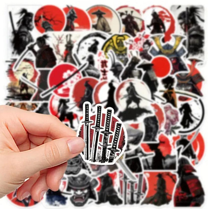 Наклейки Самурай, стікери, меми, приколи. Наклейки на мотоцикл, велосипед, для комп'ютера, ноутбука, Київ - фото 5