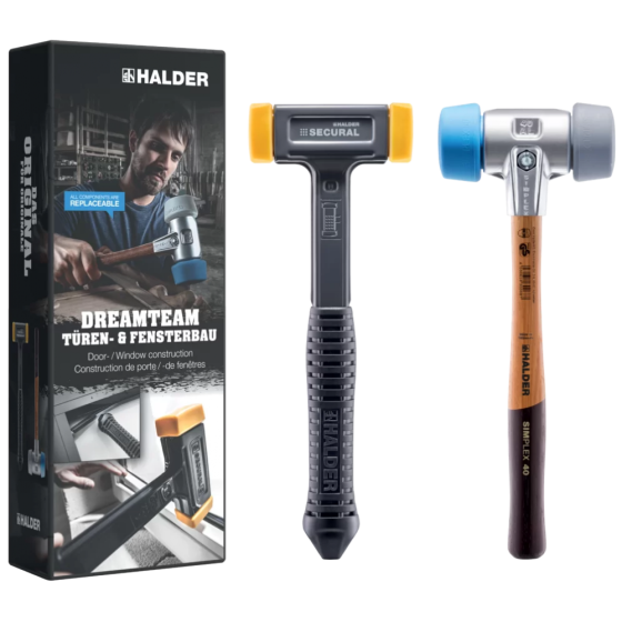 Молоток без отдачи HALDER Secural 3380 с полиуретан.насадками+HALDER Simplex 3113 насадки с полиуретана Одесса