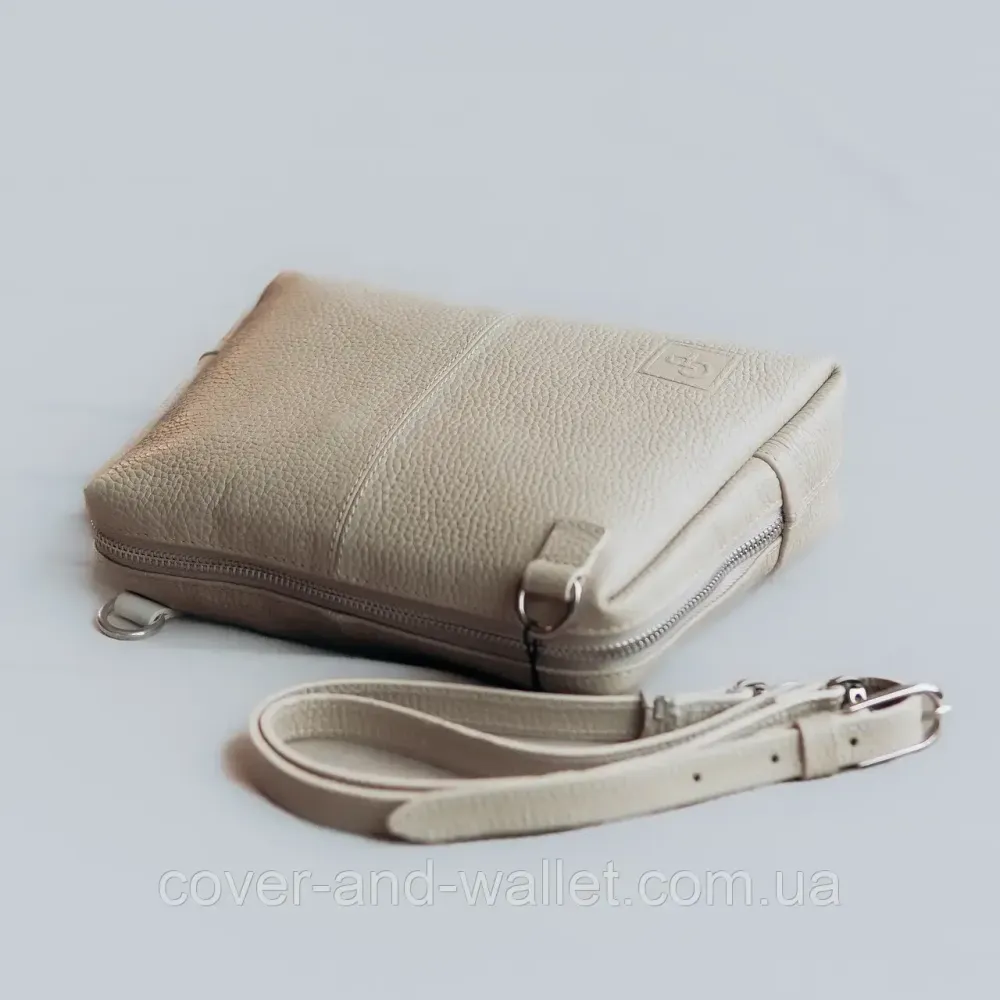 Стильная женская сумка кросс-боди из натуральной кожи бежевого цвета Grande Pelle 702743 Киев - изображение 3