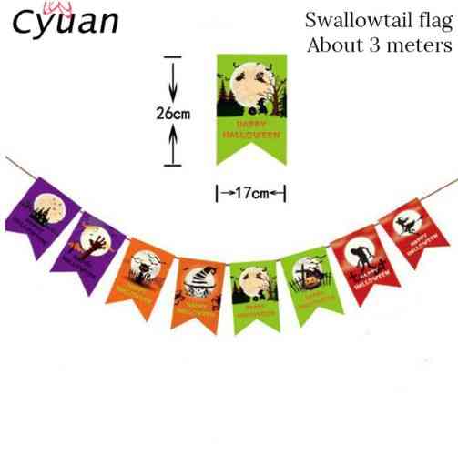 Гирлянда из бумаги на Хэллоуин флажки 280 см разноцветный Киев